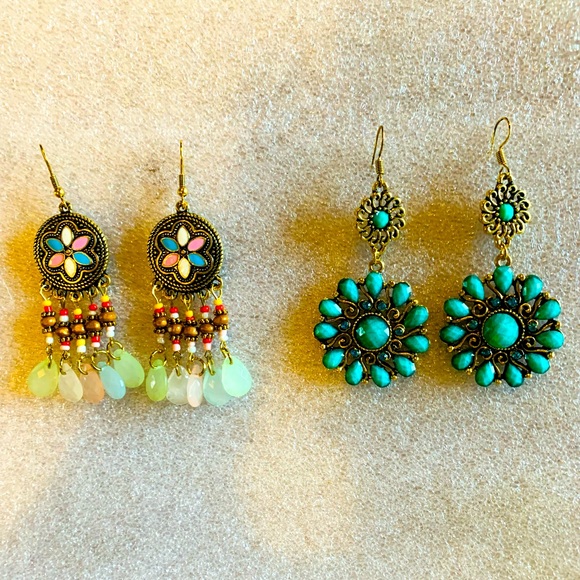 Set of Bohemian earrings - Picture 2 of 2